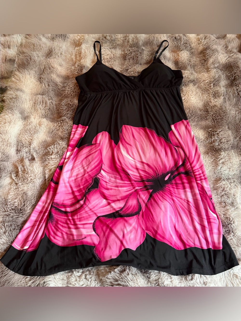Rue21 Dress with Bright Pink Floral Hem
